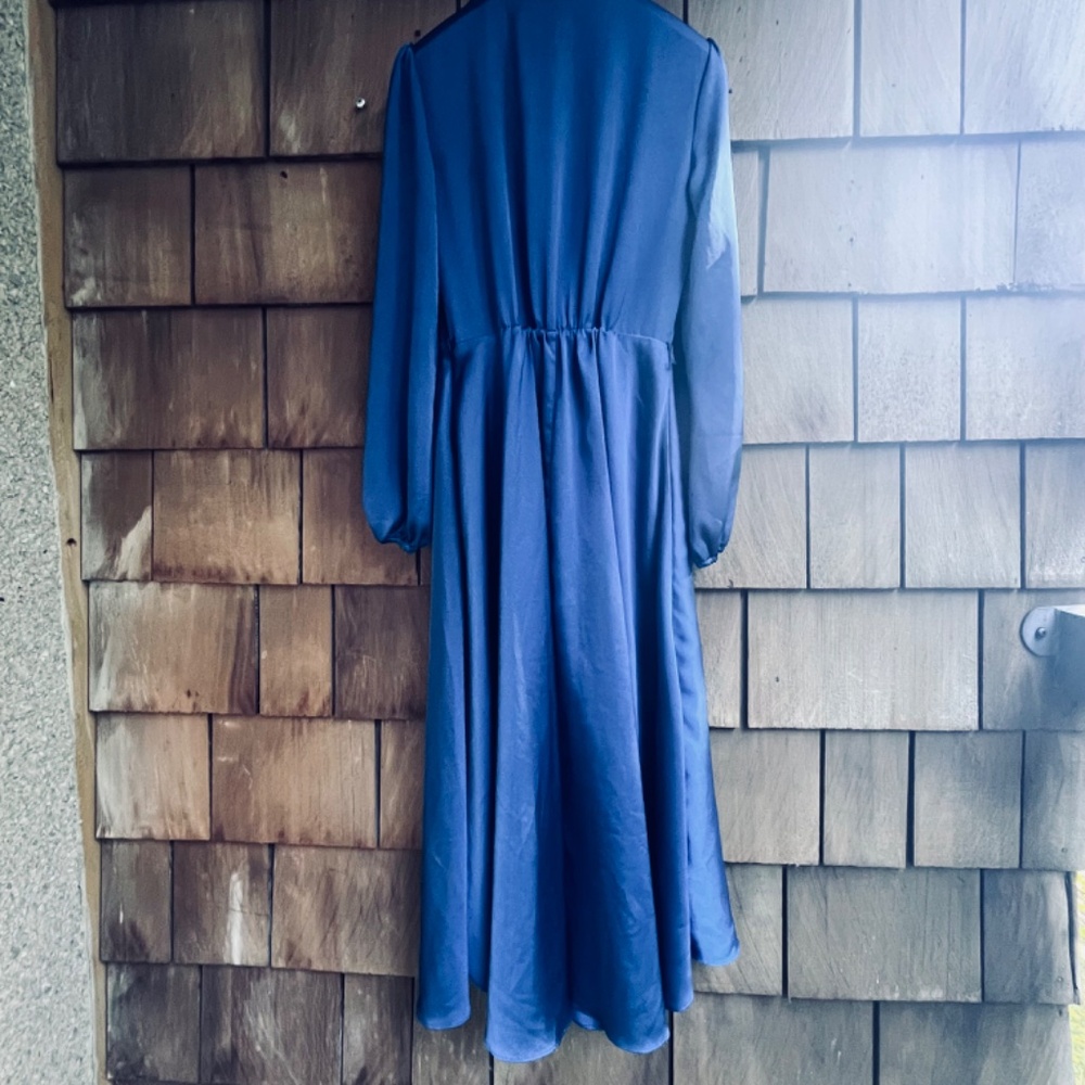 Ever New  🇦🇺 Blue Satin Wrap Dress - Picture 10 of 15